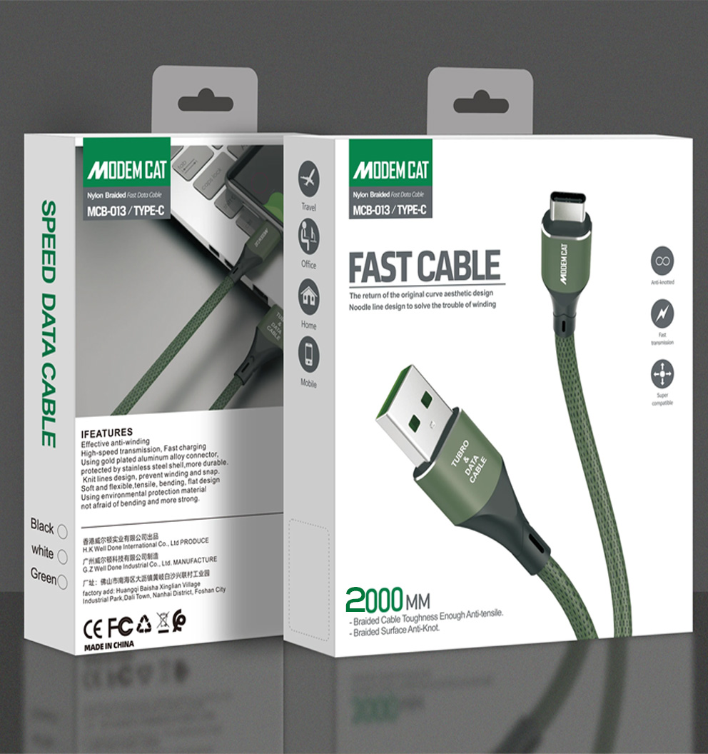 کابل 2 متری تــوربو Modemcat MCB-013 Type-C