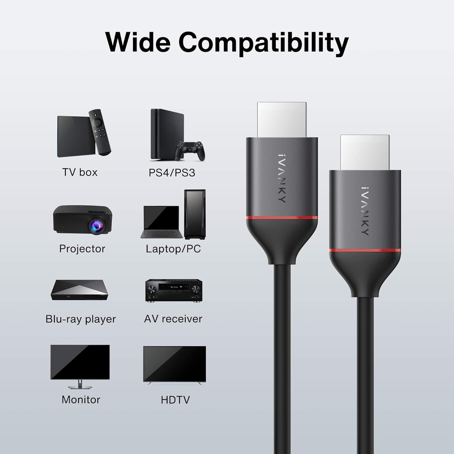 کابل 2 متری اچ دی ام آی iVANKY 4K VBE03